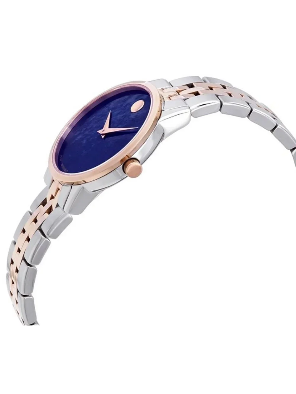 NWT Movado Museum Classic Blue Mother of Pearl Dial Two-tone Ladies Watch